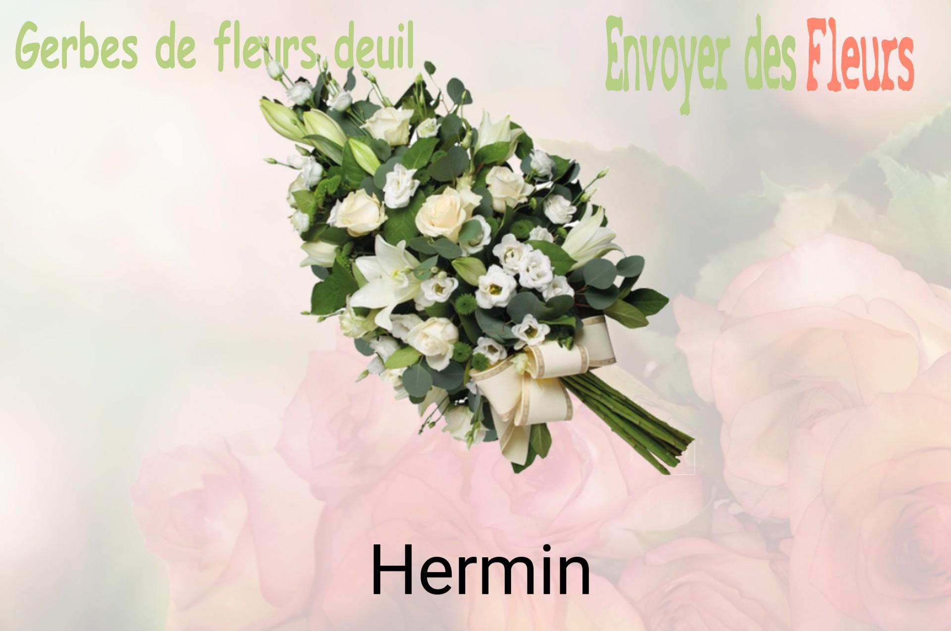 Gerbe de fleurs de deuil livrée à Hermin
